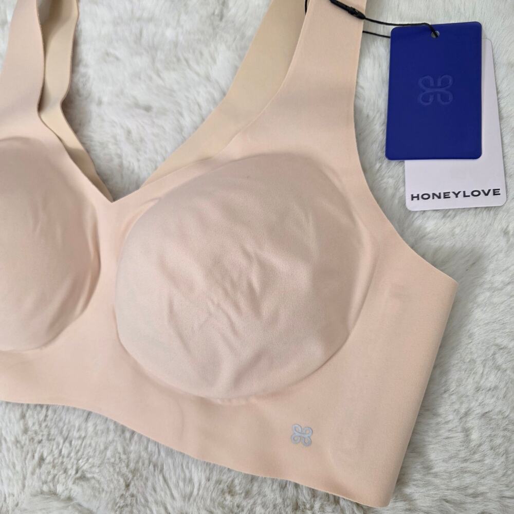 NWT Honeylove Silhouette Bra Blush Pink Nude Large L Wireless Full Support - Picture 5 of 9